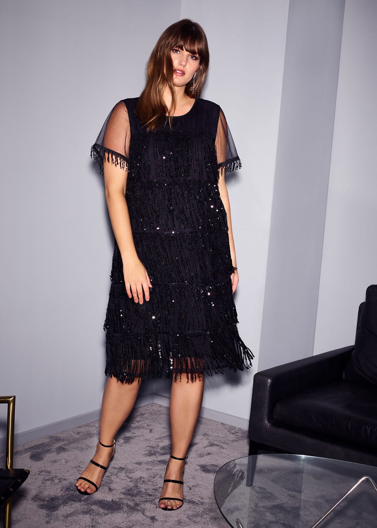 Phase 8 hot sale fringe dress