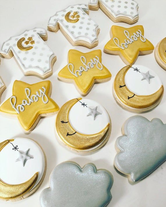 20 Baby Shower cookies/favours Mixture in Yellow/pink/blue 
