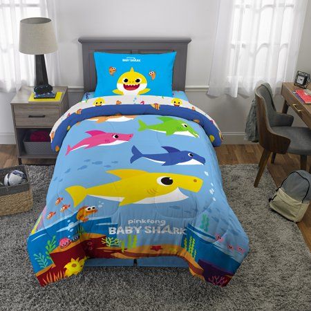 Baby Shark Sheet Set, Kids Bedding, Shark Family