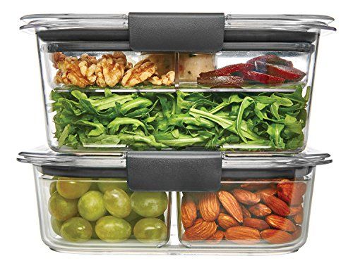 Rubbermaid Brilliance Food Storage Container, Salad and Snack Lunch Combo Kit
