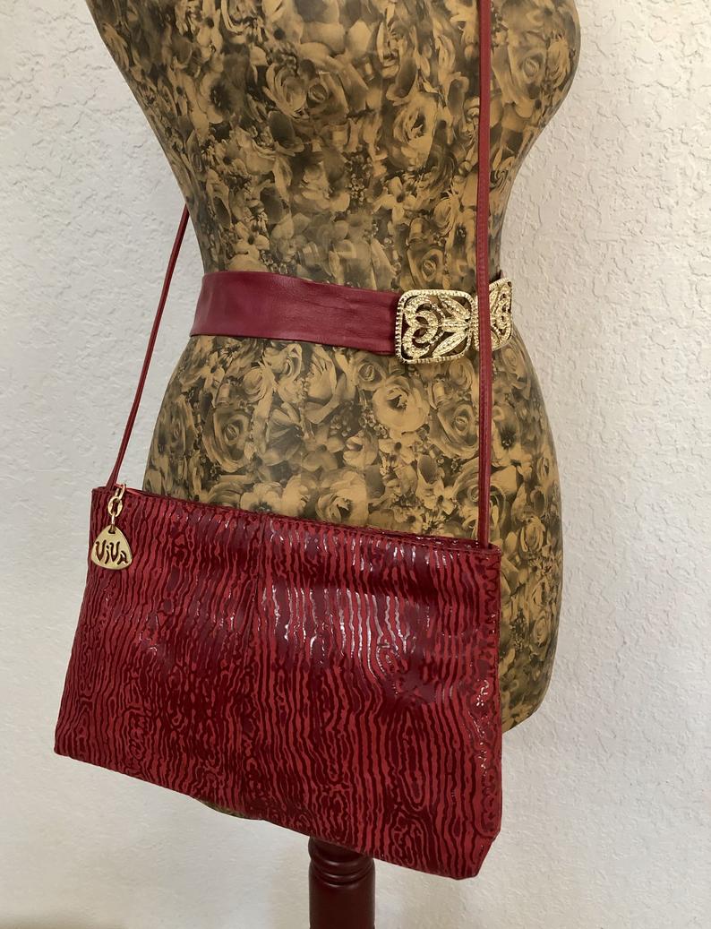 Vintage Red Leather Shoulder Bag