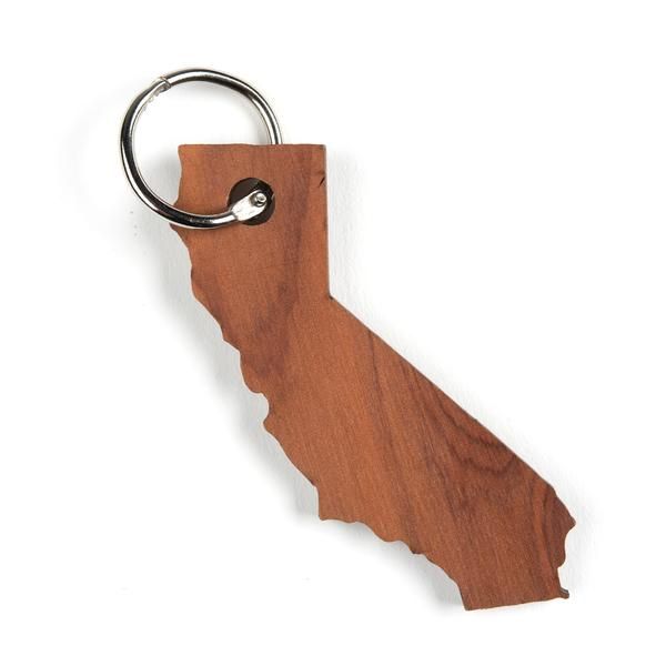 California State Wooden Keychain