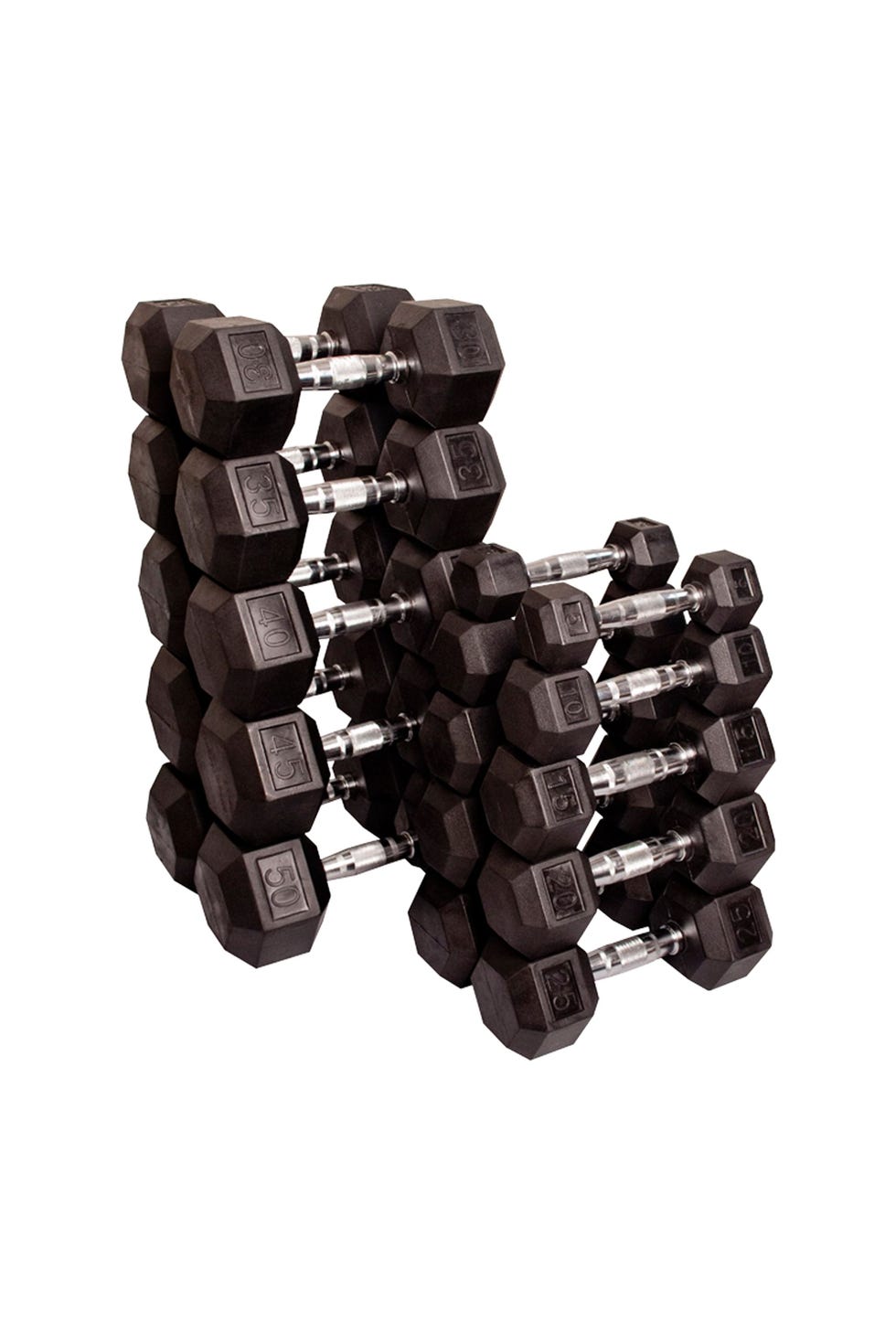 Body-Solid Rubber Coated Hex Dumbbells Set