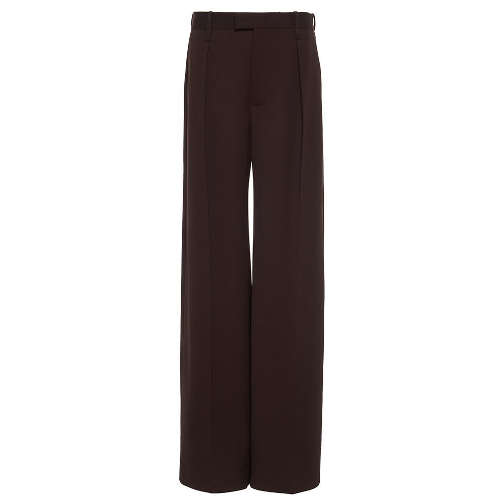 Mid-Rise Wool Pleated Trouser 