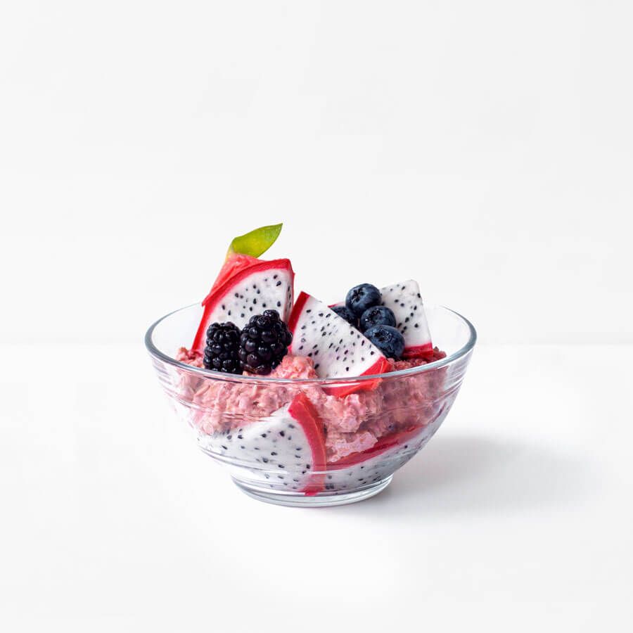 Mulberry + Dragon Fruit Oat Bowl