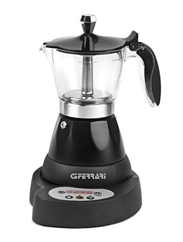 G3Ferrari G10045 Risveglio Espresso Moka Elettrica Programmabile, 3 Tazze, 400 W, Cups, Vetro
