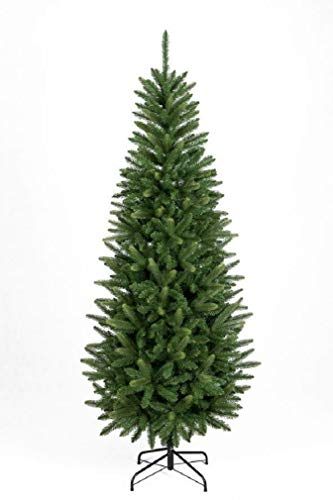 Tatone Fiori - SHANTY Albero di Natale Slim Ecologico ignifugo Verde in PVC 270 x 118 cm, Apertura Rami ad Ombrello, Effetto Realistico