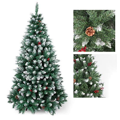 SunJas - Albero di Natale Artificiale con pigne, 120/150/180/210 cm