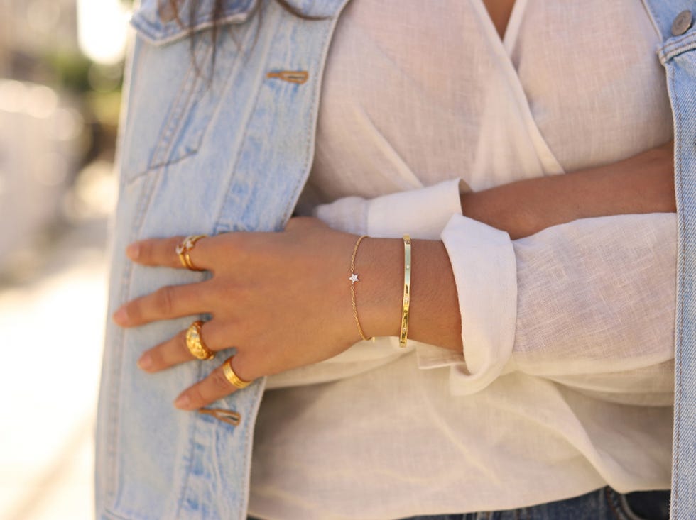 Gold Star Studded Bracelet Set, £105 