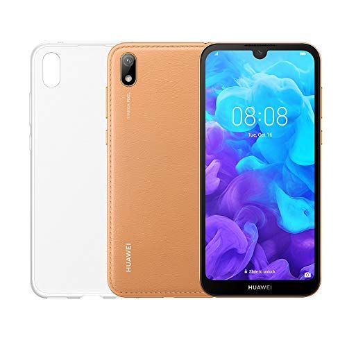 Huawei Y5 2019 (Marrone) più cover trasparente, Telefono con 16 GB, Display 5.71