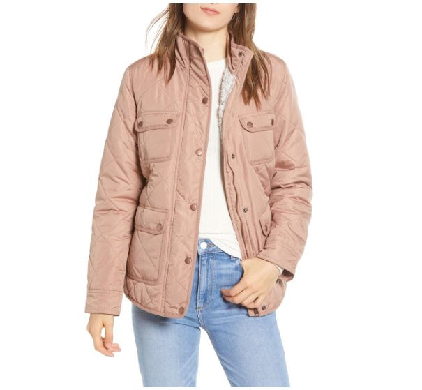 Fleece Lined Quilted Utility Jacket
