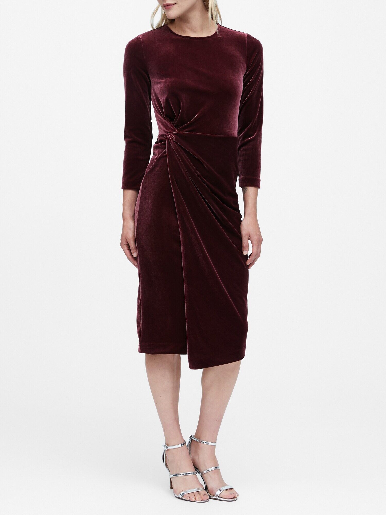 Oasis red velvet outlet dress