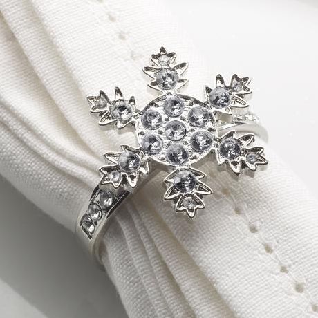 Snowflake napkin rings, set of 4