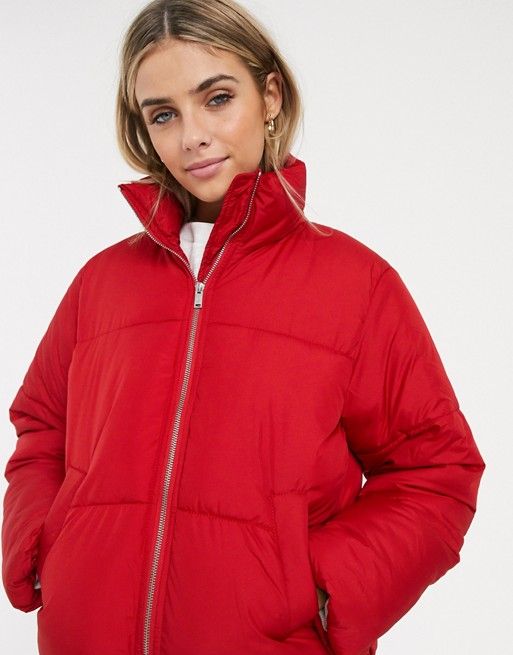 New look 2025 red puffer coat