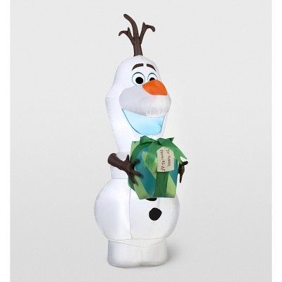 Disney Frozen Olaf with Gift Inflatable Holiday Decoration