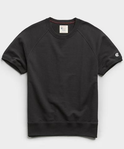Terry Short Sleeve Sweatshirt in Black
