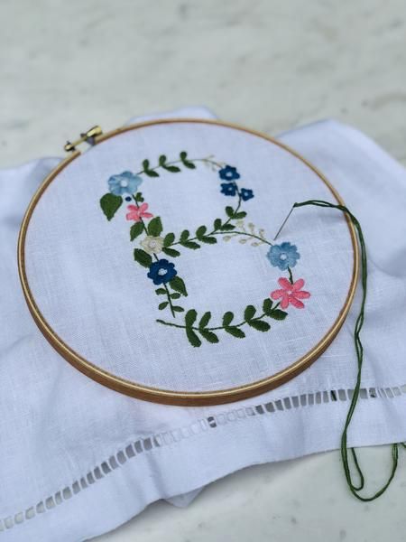 DIY Floral Ivy Lettering Towel Kit
