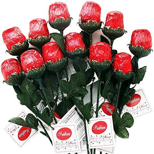 One Dozen Chocolate Red Roses 