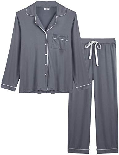 Joyaria Ladies Comfy Fall Button Bamboo Pajama Set