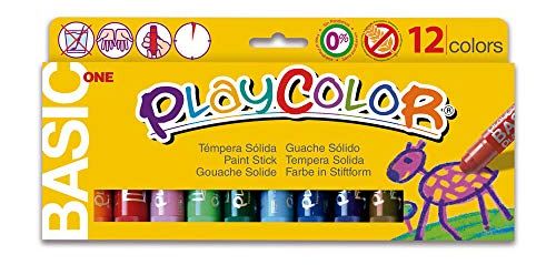 Playcolor 10731 Tempere Solide, Confezione da 12 pezzi con colori diversi