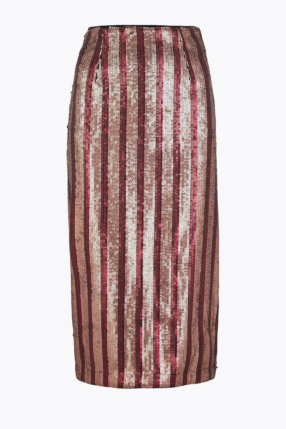 Autograph Sequin Striped Pencil Skirt