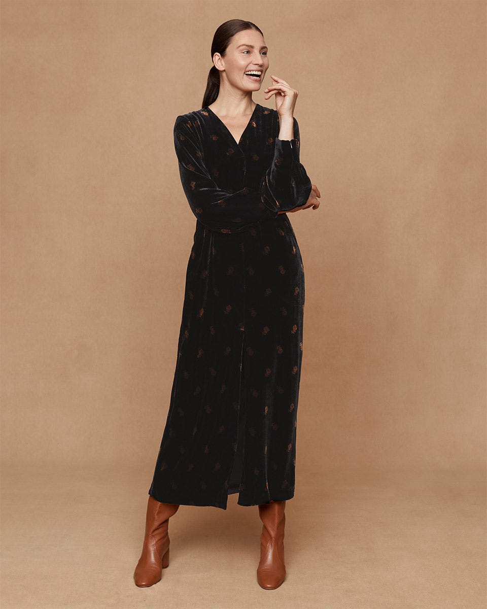 Rosebud Velvet Dress, £199