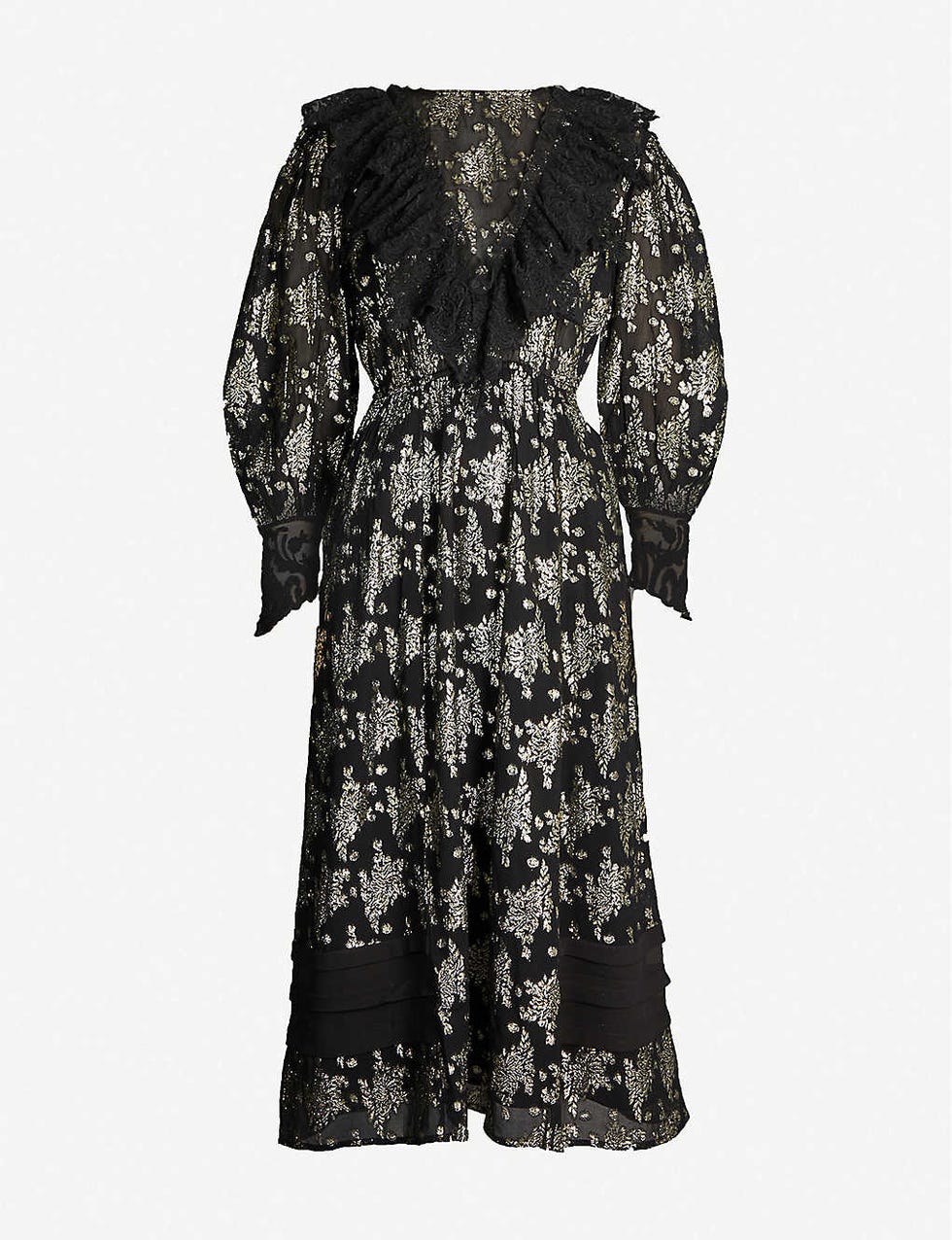 Topshop Floral ruffle-trimmed midi dress, £45