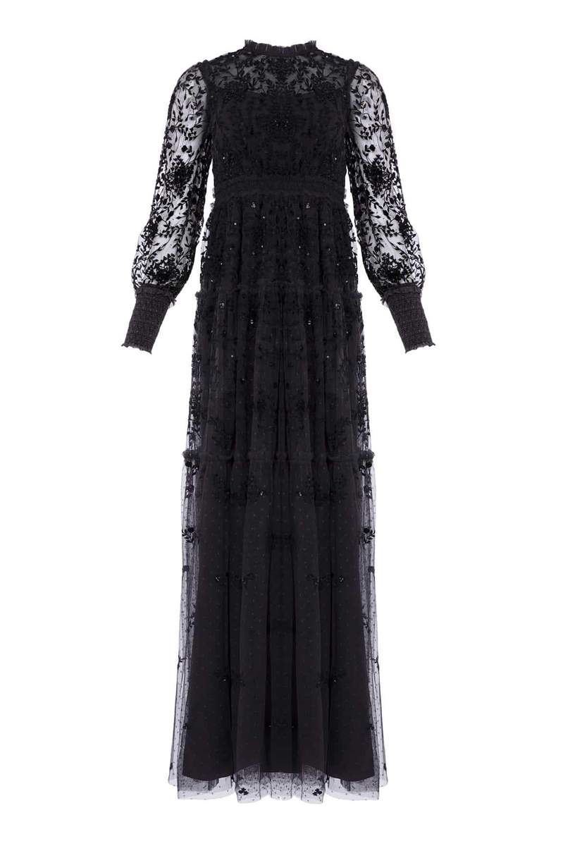 Black embellished gown, £410