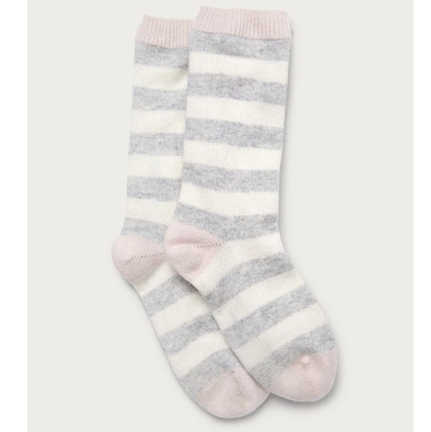 Pink and grey cashmere socks