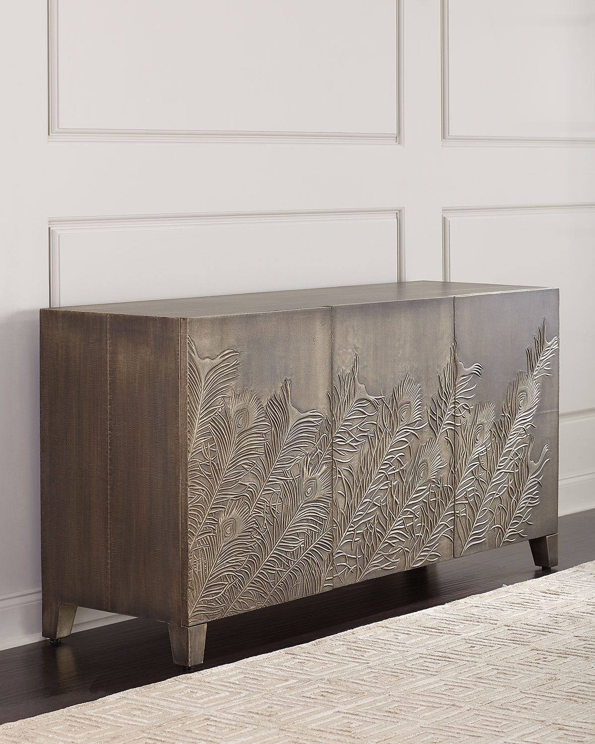 Peacock Feather Entertainment Console