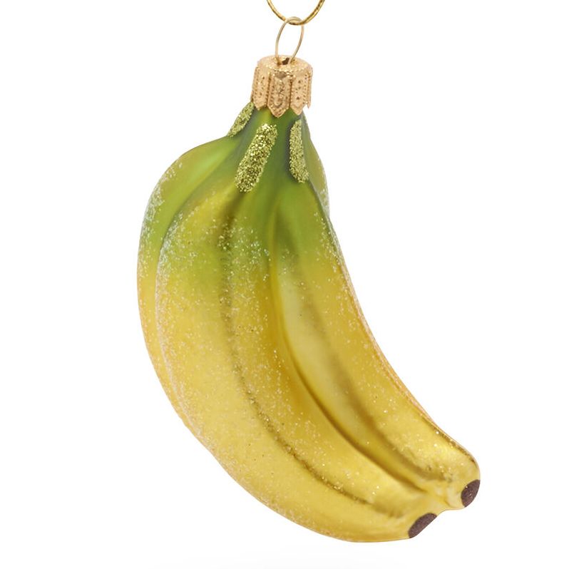 Banana Bunch Glass Ornament
