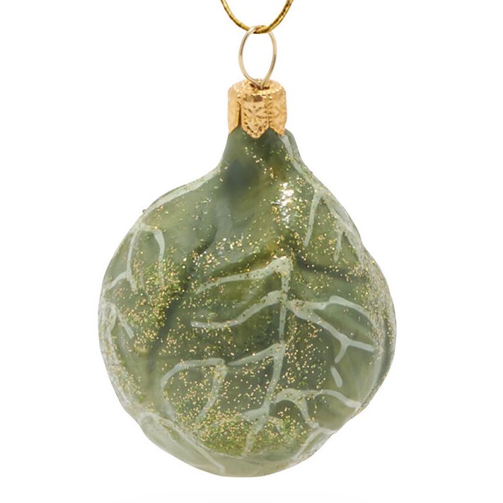 Brussels Sprout Glass Ornament