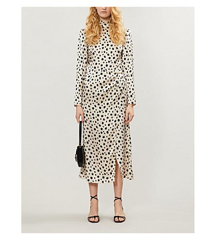 Reformation Carmelina polka-dot silk midi dress