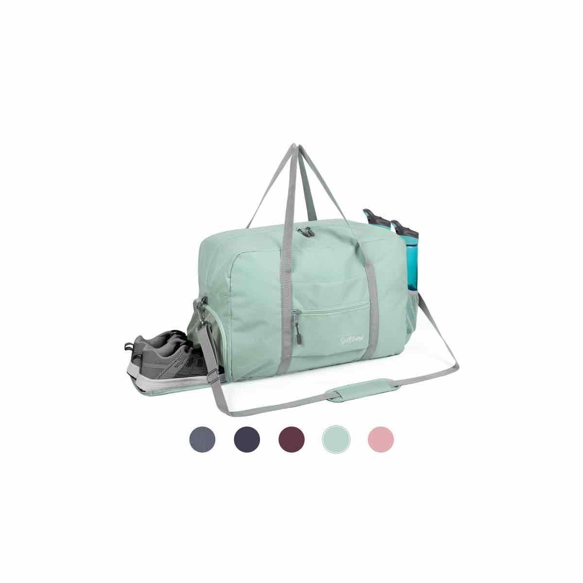 Travel Gym Bag Bear And Moon Casual Fashion Bag With Shoes Compartment Foldable Duffle Bag For Men Women