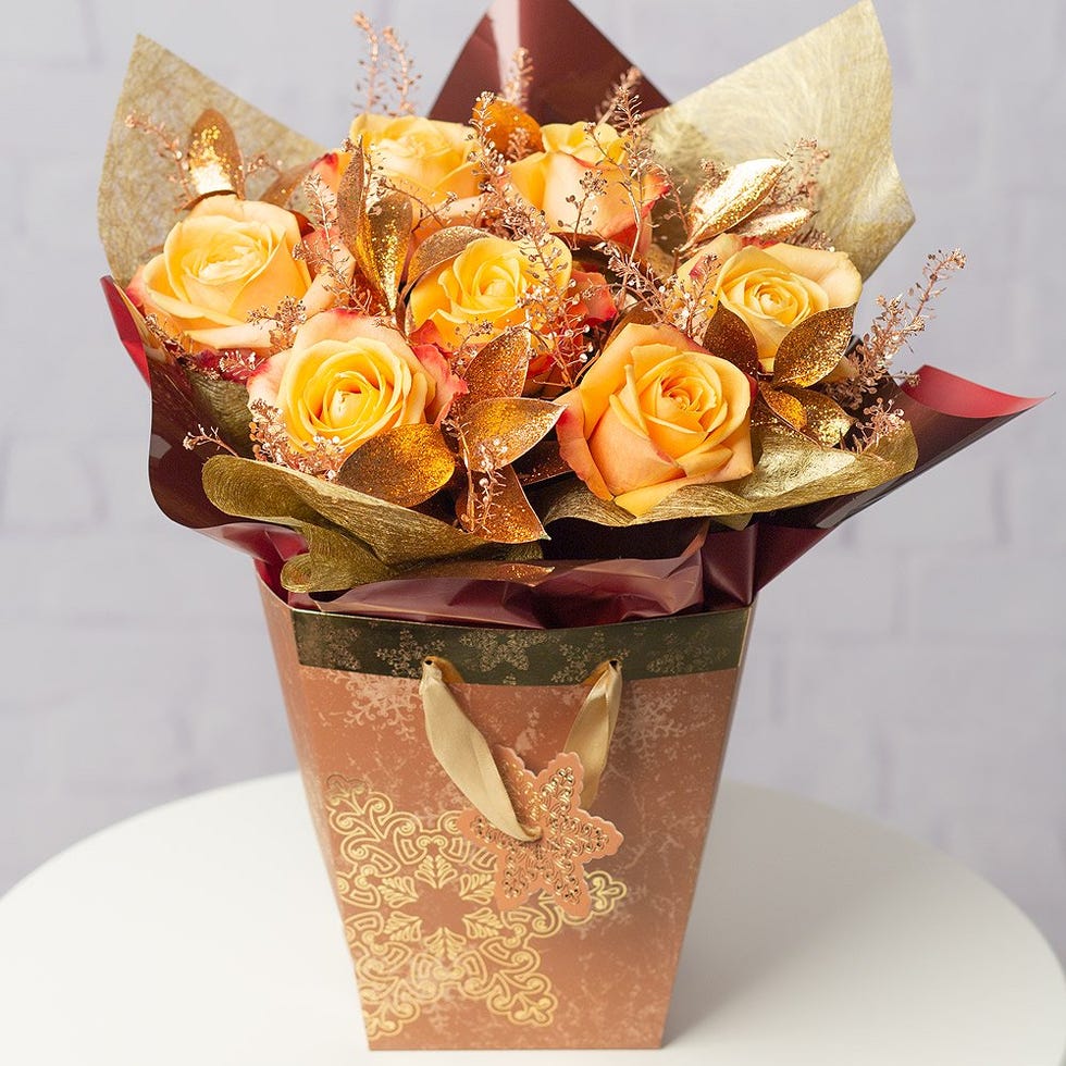 Copper Sparkle Rose Bag