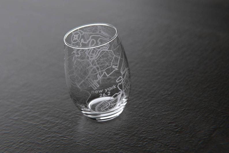 New York City Marathon Wine Glass