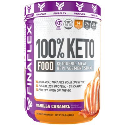 100% Keto Food Ketogenic Meal Replacement Shake - Vanilla Caramel (14 Servings)