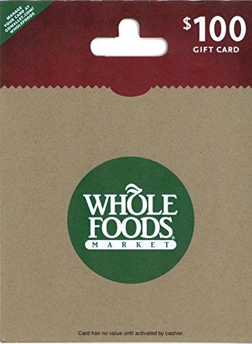 Whole Foods Gift Card