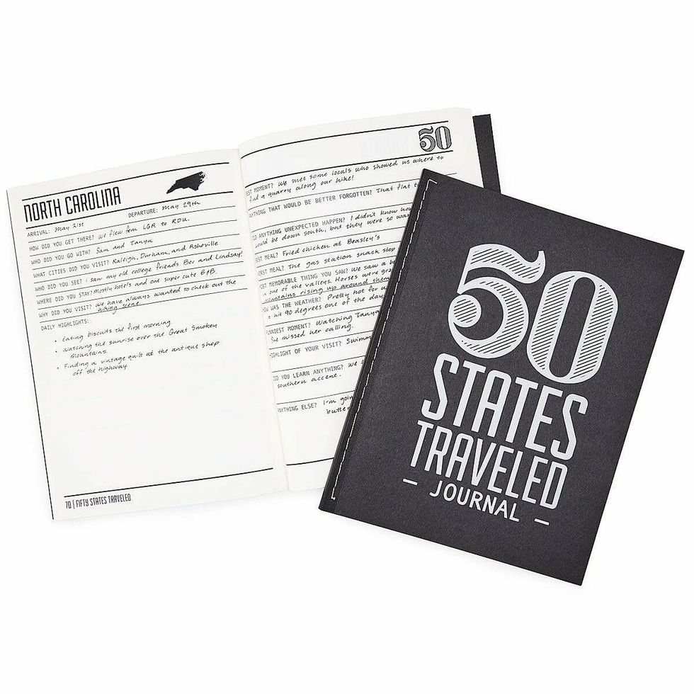 World Travel Journal, Vintage Black Leather Journal