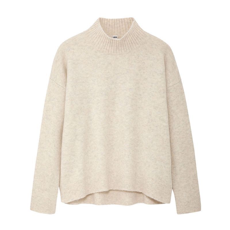 uniqlo souffle yarn mock neck sweater