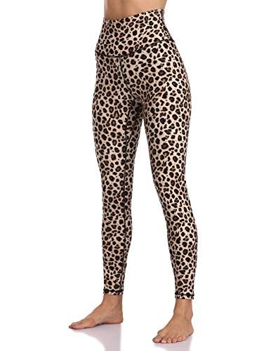 Xinantime Womens Loose Yoga Pants Pockets Leopard Print High Waist Workout Leggings Running Pants 