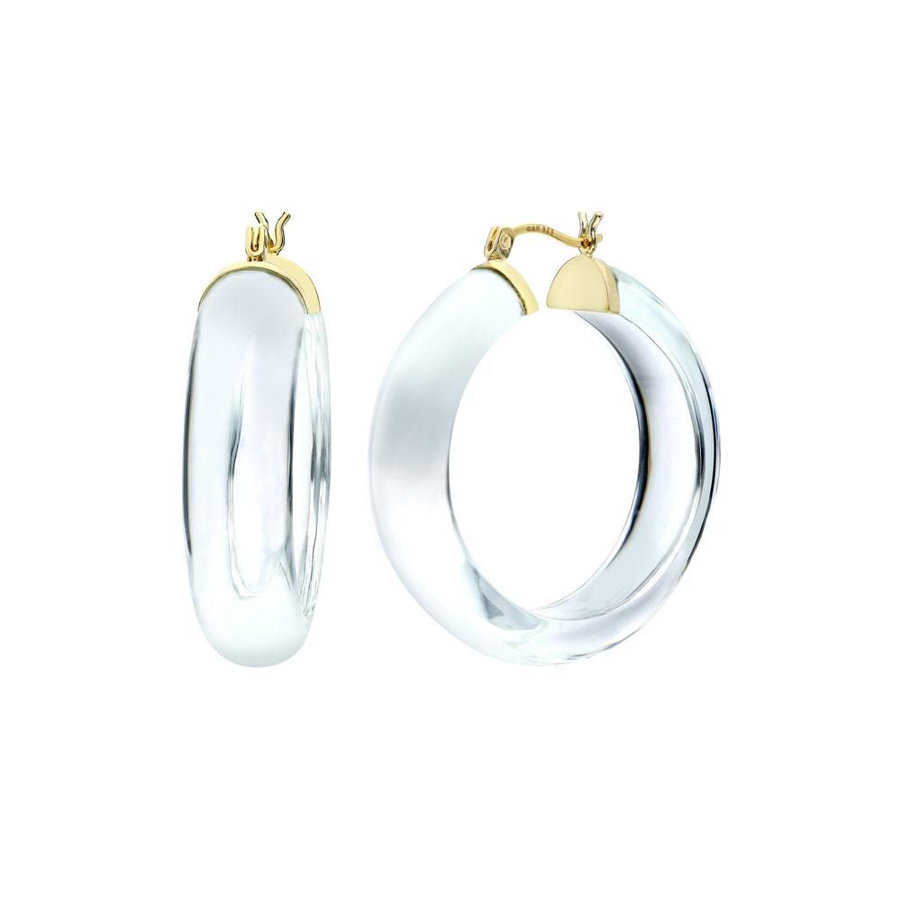 Small Illusion Lucite Hoops - Click Top