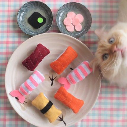 Sushi Cat Toy Gift, 2 pieces