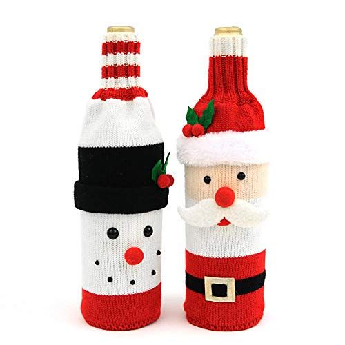 Cute Christmas maglione con bottiglia di vino