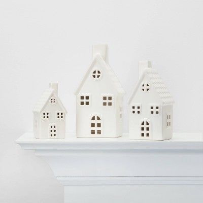 Large Ceramic House Decorative Figurine White