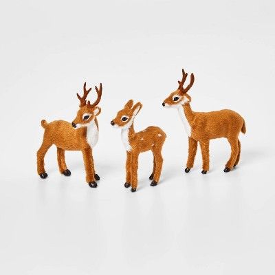 3pc Mini Deer Decorative Figurines 