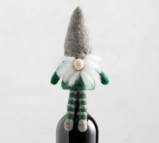Gnome Felt Wine Topper