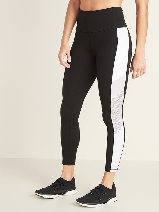 High-Waisted Side-Stripe Pocket Elevate 7/8-Length Leggings For Women