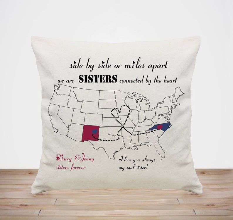 Sister Cushion Cover 16 inch 40cm The Best Sister In The World Message Cream 