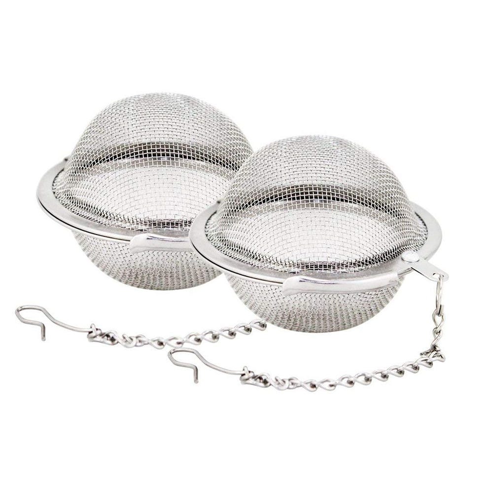 House Again 2 Pack Tea Ball Infuser & Cooking Infuser, Extra Fine Mesh Tea Infuser Threaded Connection 18/8 Stainless Steel with Extended Chain Hook